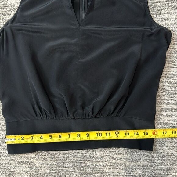 NWT FRAME Mock-Neck Sleeveless Party Top Medium Black Silk - Picture 10 of 14